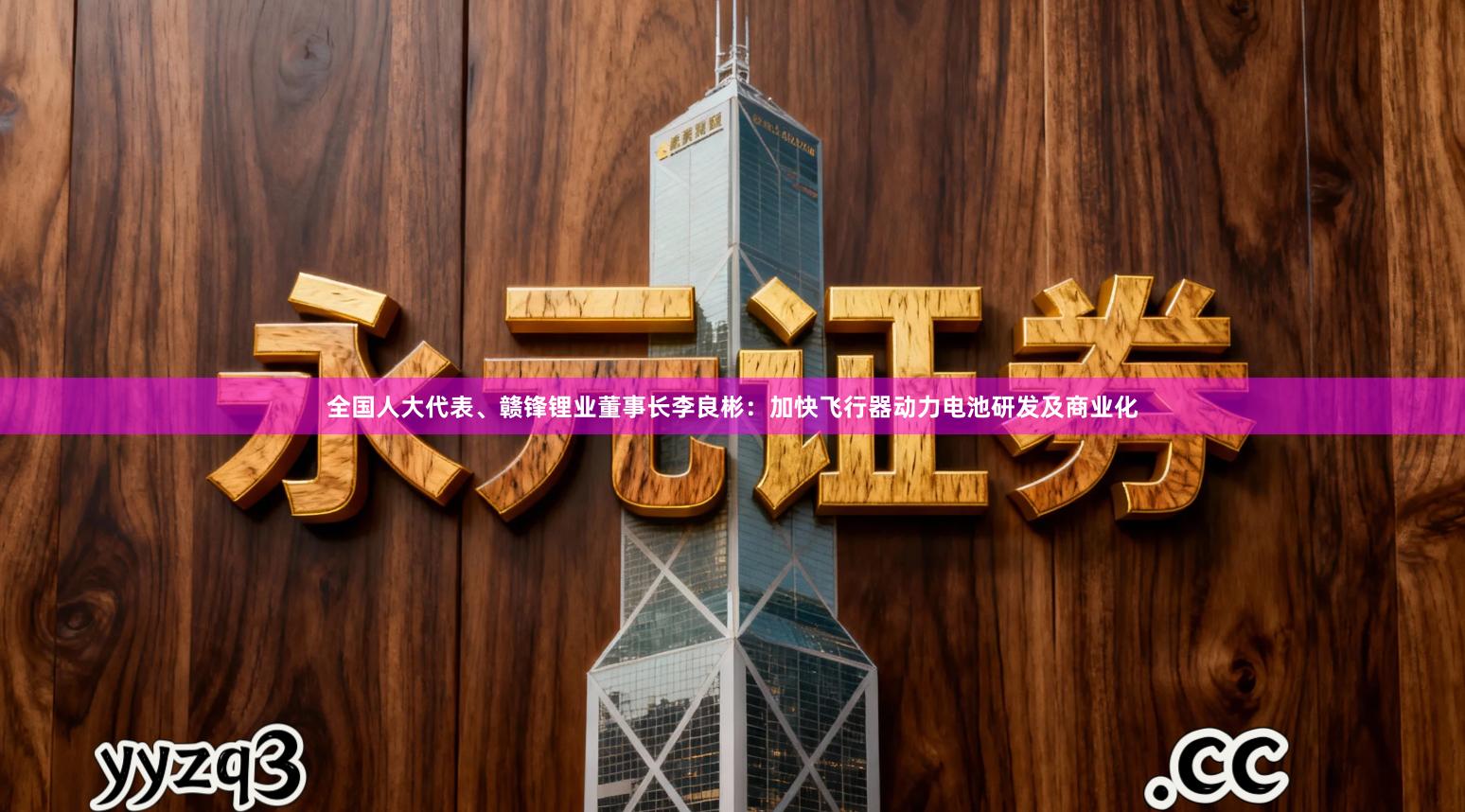 全国人大代表、赣锋锂业董事长李良彬：加快飞行器动力电池研发及商业化